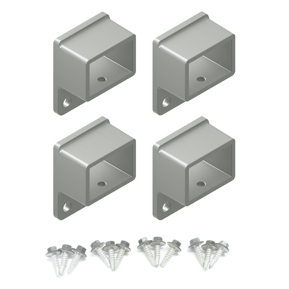 HOMESAFE Flat Top Pool Fencing Brackets - 38 x 25mm Fence Bracket - Raked - Shale Grey