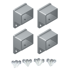 HOMESAFE Flat Top Pool Fencing Brackets - 38 x 25mm Fence Bracket - Raked - Silver