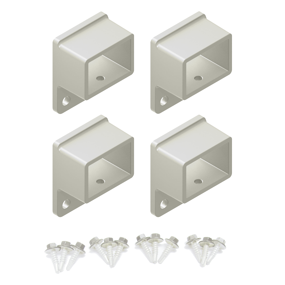 HOMESAFE Flat Top Pool Fencing Brackets - 38 x 25mm Fence Bracket - Raked - Surfmist