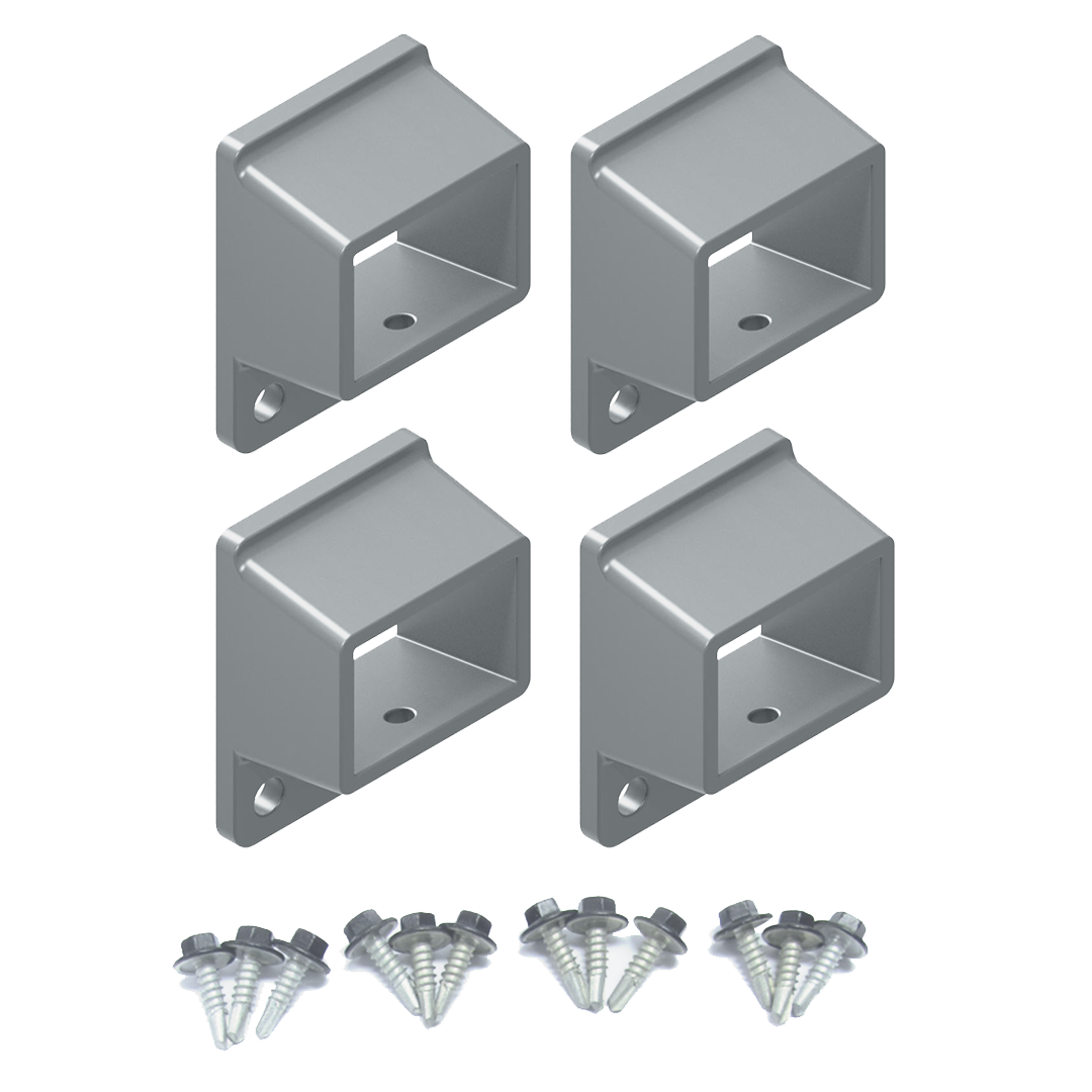HOMESAFE Flat Top Pool Fencing Brackets - 38 x 25mm Fence Bracket - Standard - Silver