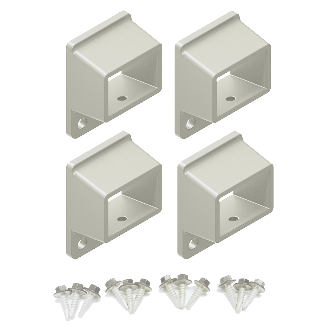 HOMESAFE Flat Top Pool Fencing Brackets - 38 x 25mm Fence Bracket - Standard - Surfmist