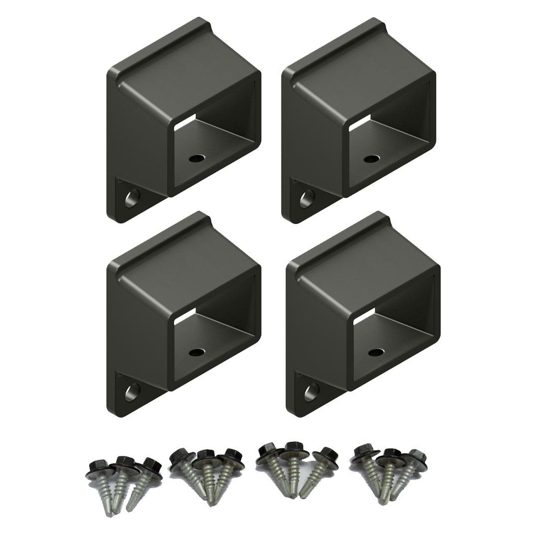 HOMESAFE Flat Top Pool Fencing Brackets - 38 x 25mm Fence Bracket - Standard - Woodland Grey