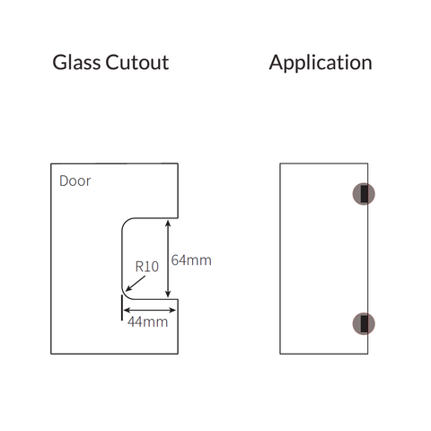 FORGE BLACK SHOWER HINGE GLASS TO WALL L-SHAPE 90 DEGREE 10mm Glass - BRUSHED BRONZE