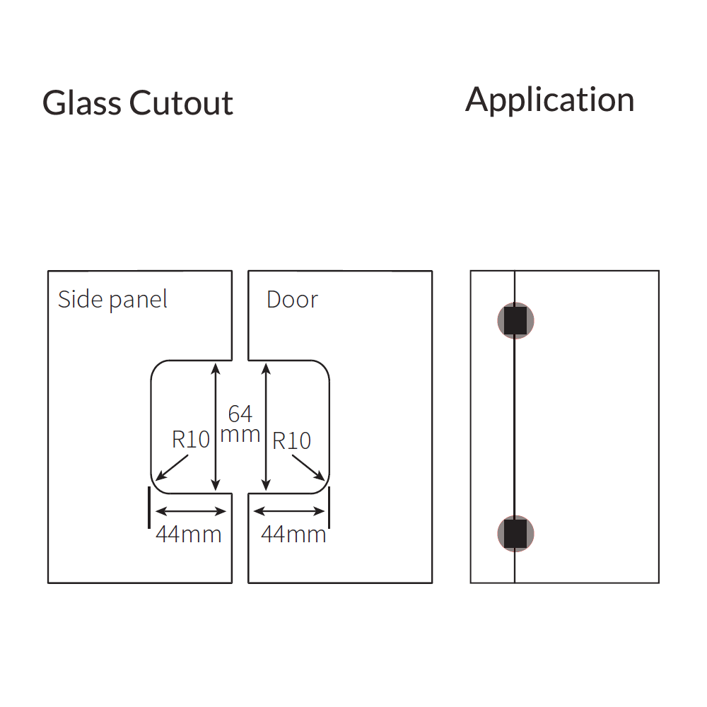 FORGE SHOWER HINGE GLASS TO GLASS 180 Degrees for 10mm Glass - BRUSHED BRONZE
