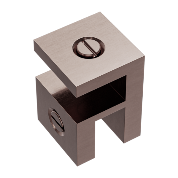 SHOWER GLASS HEADER BAR OVERPANEL FITTING SQUARE 10MM/10MM - BRUSHED BRONZE