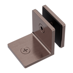 Frameless shower glass BRACKET SQUARE GLASS TO WALL 90 Degrees - BRUSHED BRONZE