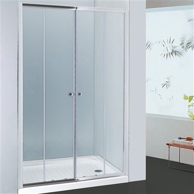 Semi-Frameless Shower Screen Wall to Wall, Double Sliding Door, 6mm glass