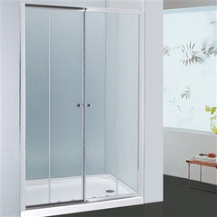 Semi-Frameless Shower Screen Wall to Wall, Double Sliding Door, 6mm glass
