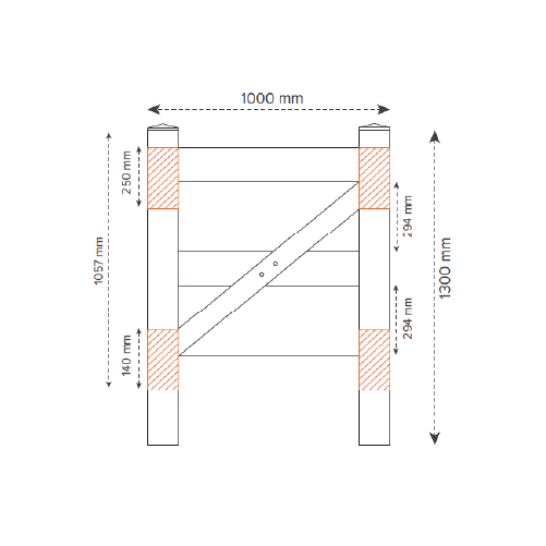 3 RAIL RURAL PVC 1000mm W x 1300mm H GATE, 7 Year Warranty