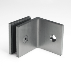 FORGE HARDWARE SQUARE BRACKET - GLASS TO WALL - 90 Degrees - BRUSHED GUNMETAL