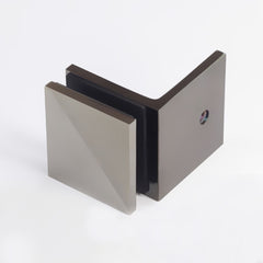 FORGE SHOWER SCREEN SQUARE BRACKET - GLASS TO WALL - 90 Degrees - POLISHED GUNMETAL