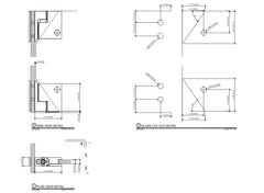 Brushed Nickel Zero Shower Screen Hinge Set