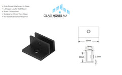 Perth Series - Frameless Shower Screen Wall Bracket with leg, Square No Drill Clamp for 10 mm Glass - Brushed Brass