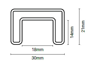 30 x 21mm Nanorail Deluxel – Suits Glass Up To 15mm Thick – Polish, Handrail