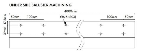 VISOR Balustrade - Aluminium Deck Mount 'T' Profile - 4000mm Long