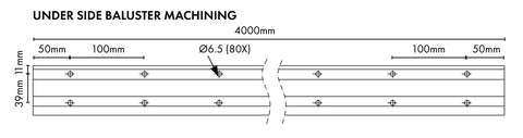 VISOR Balustrade - Aluminium Face Mount 'L' profile - 4000mm Long