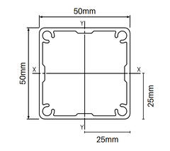 50 x 50mm Aluminium Post - 2400mm - Heavy Duty - Basalt