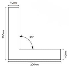 VISOR Balustrade - Aluminium 90 Degrees Joiner for Handrail Friction Insert - 200x200x1.2mm