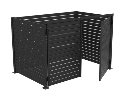 Wheelie Bin Storage - Without Lid, Aluminium Slat Storage Enclosure, Bin Storage, Choose your size and colour