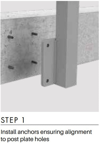 Heavy Duty Face Mount Post - 1500mm Height