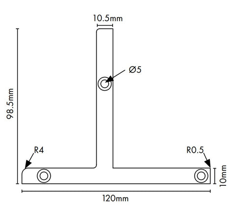 VISOR Balustrade - 'T' Deck Mount End Plates - Pack of 2