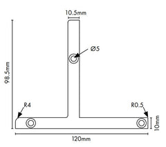 VISOR Balustrade - 'T' Deck Mount End Plates - Pack of 2