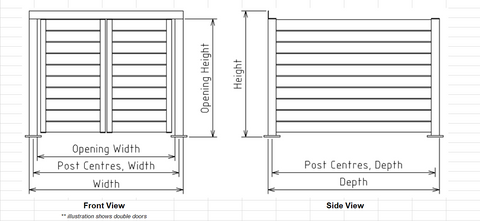 Wheelie Bin Storage - Without Lid, Aluminium Slat Storage Enclosure, Bin Storage, Choose your size and colour