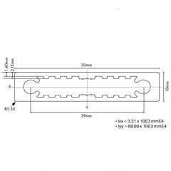 VISOR Balustrade, Aluminium 50x10mm Baluster - Pack of 4 - 1200mm High