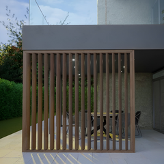 MOVE Aluminium Operable Outdoor Vertical Shutters, Custom Sizing - Smoke Ash Timber