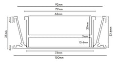 Drainlab - Linear Drain Tile Insert - Up to 19mm Tile - 1200mmL x 35mmH - Satin Silver