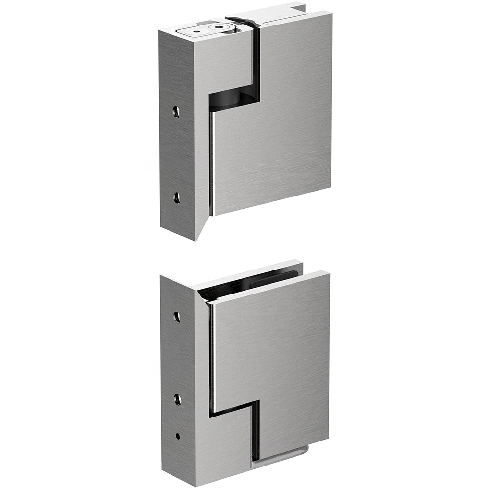 Brushed Nickel Zero Shower Screen Hinge Set
