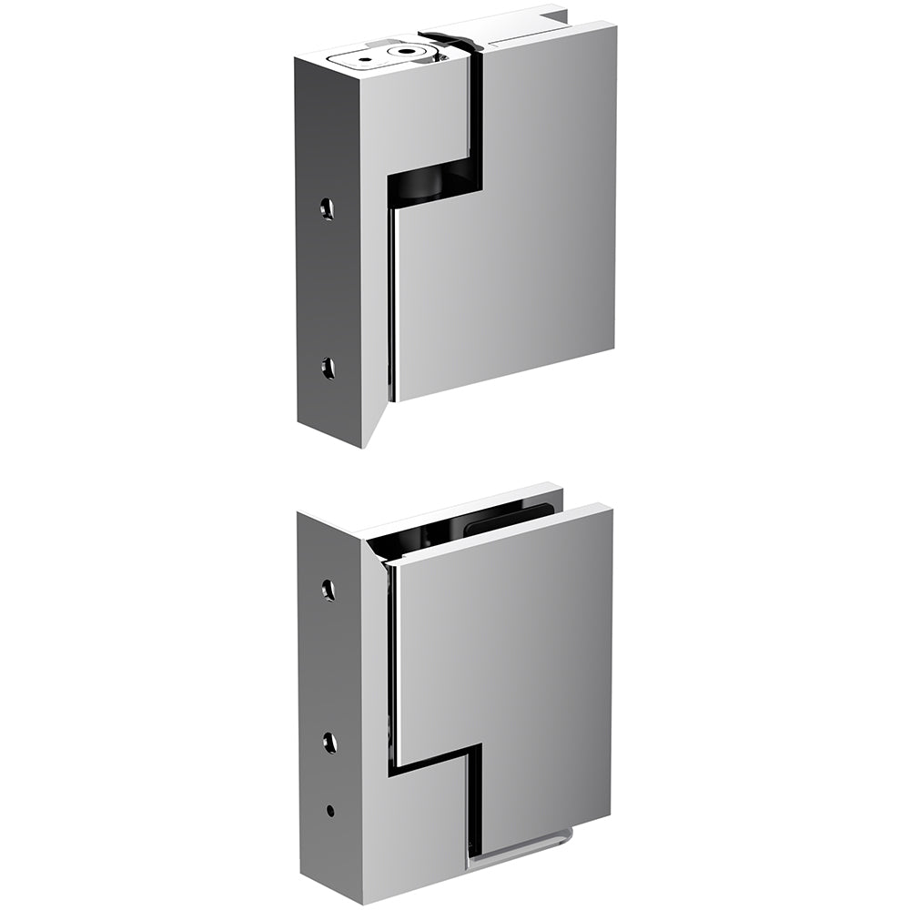 Polished Chrome Zero Shower Screen Hinge Set