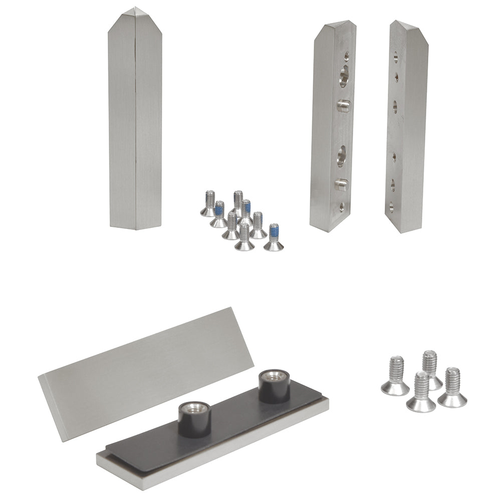 Brushed Nickel Zero Hinge Accessory Kit for 90 Degrees & 45 Degrees Applications