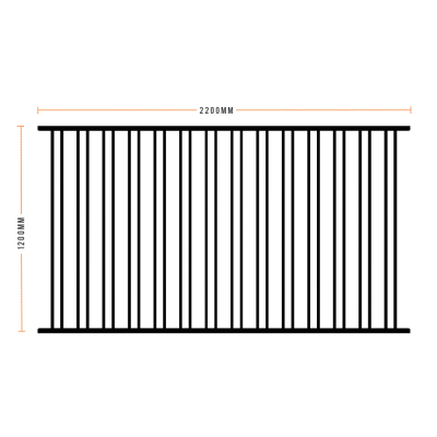Avoca Panel - Designer Aluminium Pool Fence Panel -  2200 x 1200mm