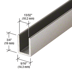Brushed Nickel Wall Channel for Fixed Panel Shower Screen Deep U-Channel- 2410mm long