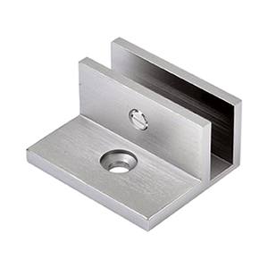 Perth Series - Frameless Shower Screen Wall Bracket with leg, Square No Drill Clamp for 10 mm Glass - Brushed Nickel