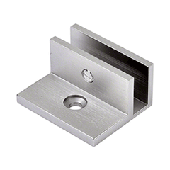 Perth Series - Frameless Shower Screen Wall Bracket with leg, Square No Drill Clamp for 10 mm Glass - Brushed Nickel