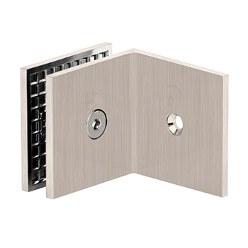 Square Wall-to-Glass Shower Screen Bracket for 10 mm-12 mm Glass - Brushed Nickel, Mechanically Fixed