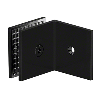 Square Wall-to-Glass Shower Screen Bracket for 10 mm-12 mm Glass - Matt Black, Mechanically Fixed