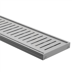 Drainlab - Linear Drain Slotted Grate - 1200mmL x 15mmH - Satin Silver
