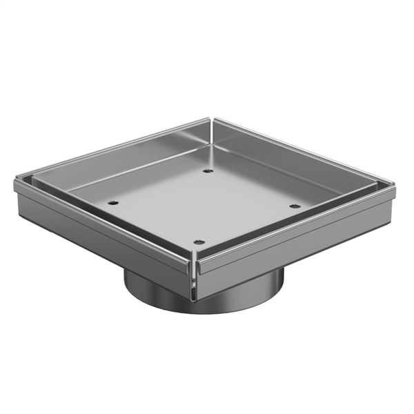 Stainless Steel - Floor Waste Tile Insert - 131mmW x 131mmL x 20mmH - Satin Silver