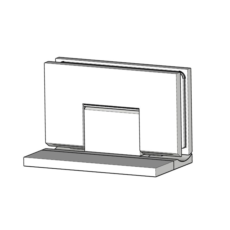Forge Frameless Shower Hinge Heavy Duty Adjustable Glass to Wall L-Shape 90 Degrees - Brushed Rose Gold