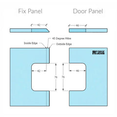 Forge Frameless Shower Hinge Heavy Duty Adjustable Glass to Glass 135 Degrees - Brushed Rose Gold