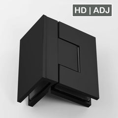 Forge Frameless Shower Hinge Heavy Duty Adjustable Glass to Glass 90 Degrees - Black