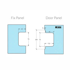Forge Frameless Shower Hinge Heavy Duty Adjustable Glass to Glass 90 Degrees - Brushed Rose Gold
