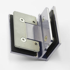 Forge Frameless Shower Hinge Heavy Duty Adjustable Glass to Glass 90 Degrees - Satin Chrome
