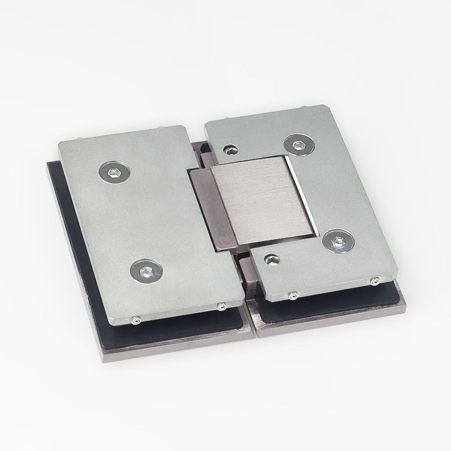 Forge Frameless Shower Hinge Heavy Duty Adjustable Glass to Glass 180 Degrees - Brushed Nickel