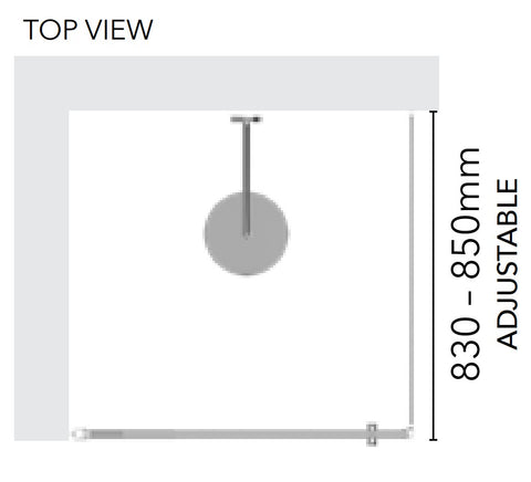 Fully Framed Shower Screen Return Panels - 1950mm High - Black or Silver