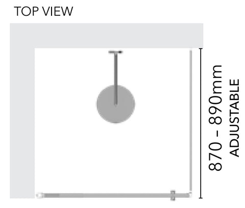 Fully Framed Shower Screen Return Panels - 1950mm High - Black or Silver