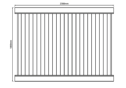 PVC - Full Privacy Fencing Panel Kit 2388mm wide x 1800mm high. (Posts Purchased Separately)